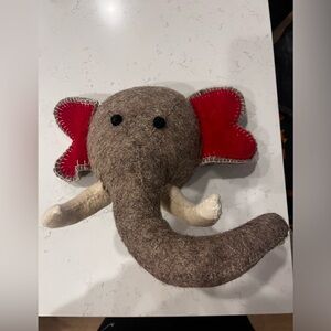 Boiled Wool Elephant Head Taxidermy Style Large Grey